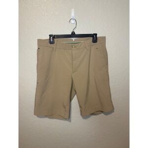J.Lindeberg Mens Golf Shorts 32 Tan Flat Front Tech Lightweight
